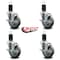 Service Caster 4'' Gray Poly Swivel 1-5/8'' Expanding Stem Caster Set with Brake, 4PK SCC-EX20S414-PPUB-TLB-158-4 - alternate 2